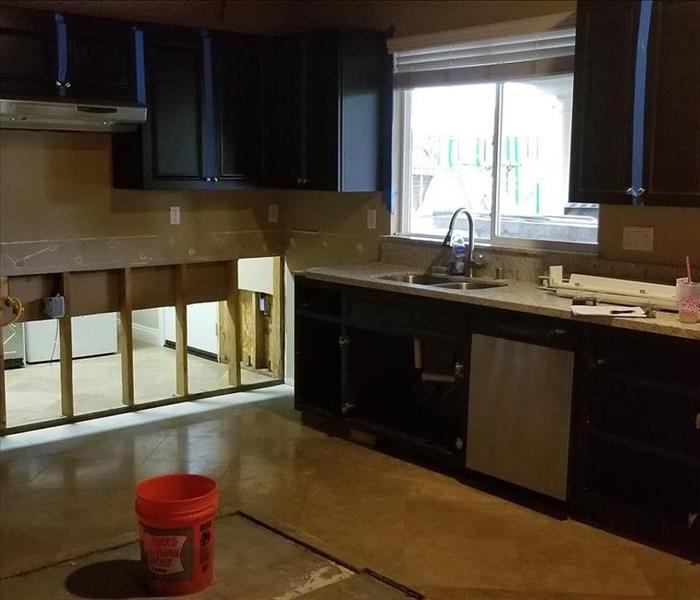 Removed only water damaged cabinets and save the rest